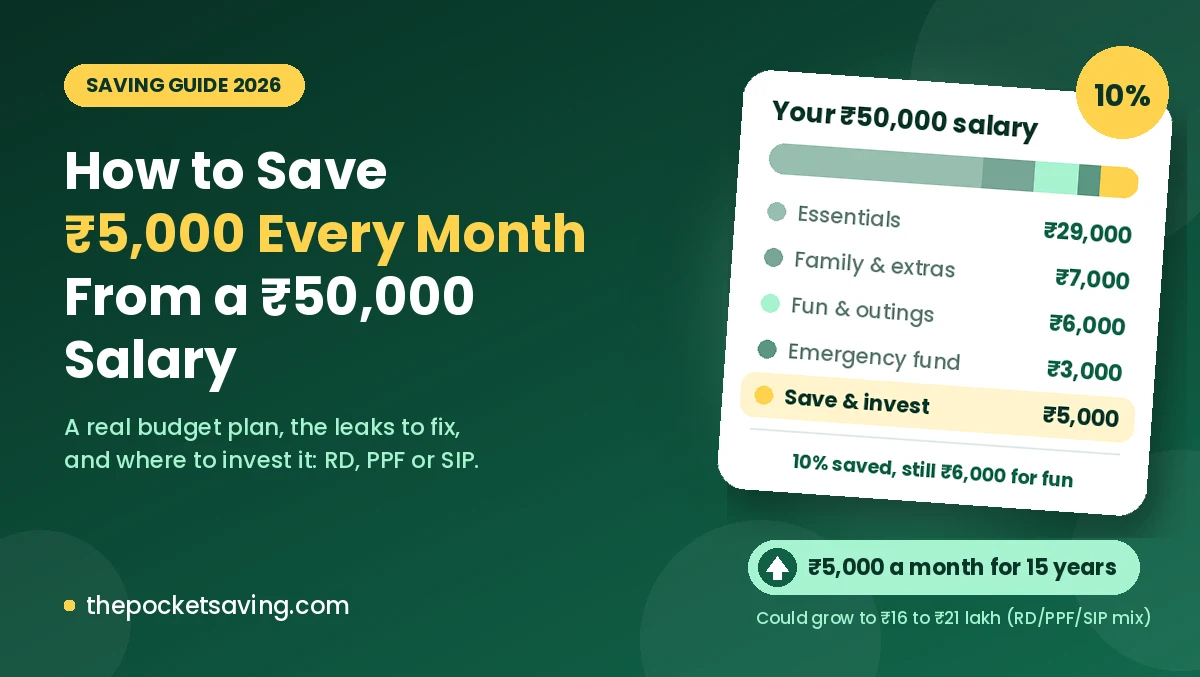How to save ₹5,000 every month from a ₹50,000 salary in India